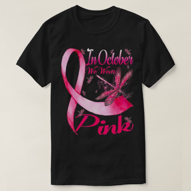 Camiseta En Octubre Usamos Cáncer De Mama Con Bebaína Rosa (Diseño del anverso)