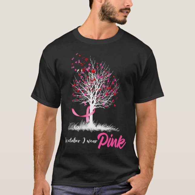 Camiseta En Octubre Usamos Cáncer De Mama De Árbol Rosa (Anverso)