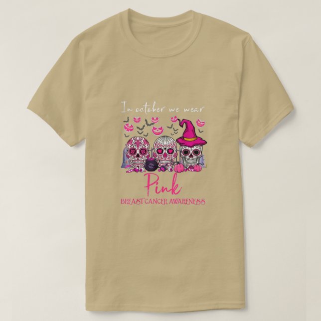 Camiseta En Octubre, Usamos Cáncer De Mama De Azúcar Rosa (Diseño del anverso)