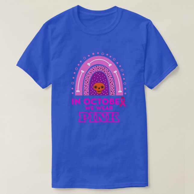 Camiseta En Octubre, Usamos Cáncer De Mama De Azúcar Rosa (Diseño del anverso)