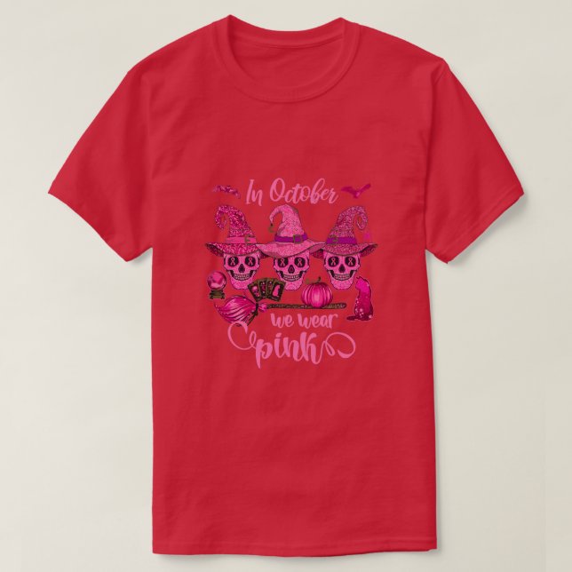 Camiseta En Octubre, Usamos Cáncer De Mama De Azúcar Rosa (Diseño del anverso)