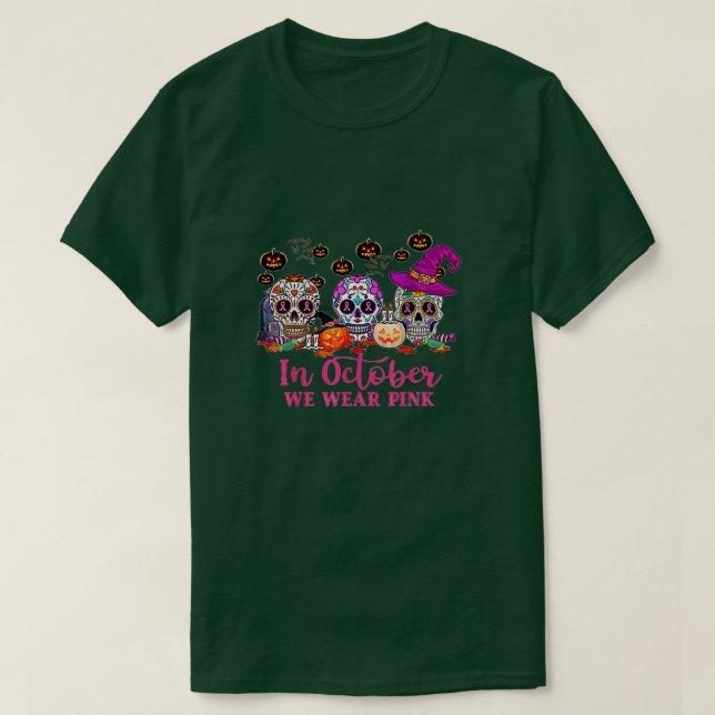 Camiseta En Octubre, Usamos Cáncer De Mama De Azúcar Rosa (Diseño del anverso)