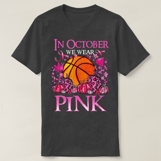 Camiseta En Octubre Usamos Cáncer De Mama De Baloncesto Ros (Diseño del anverso)