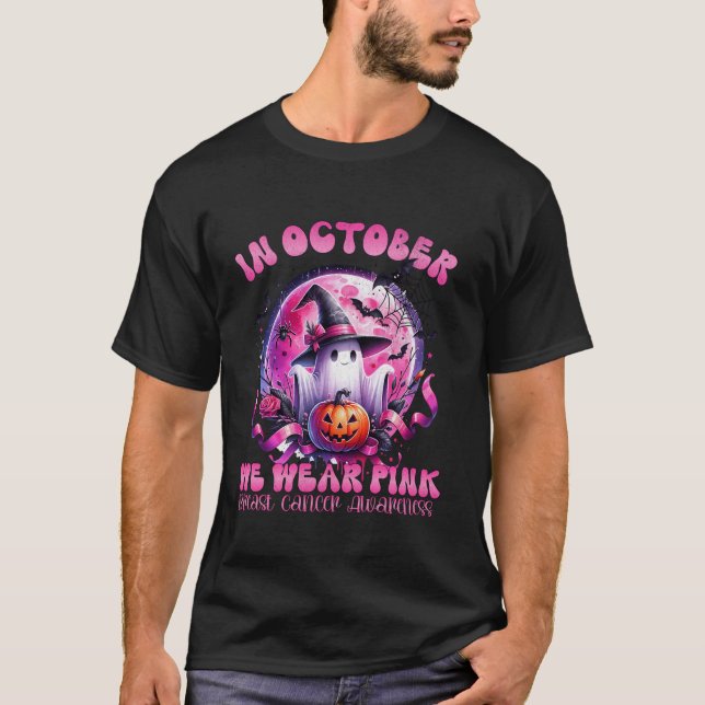 Camiseta En Octubre Usamos Cáncer De Mama De Boo Rosa Ha (Anverso)