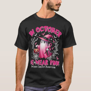 Camiseta En Octubre Usamos Cáncer De Mama De Bruja Rosa