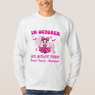 Camiseta En Octubre Usamos Cáncer De Mama De Bruja Rosa