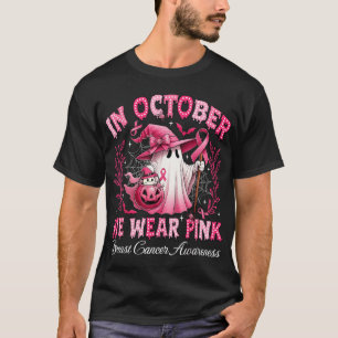 Camiseta En Octubre Usamos Cáncer De Mama De Bruja Rosa