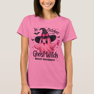 Camiseta En Octubre Usamos Cáncer De Mama De Bruja Rosa