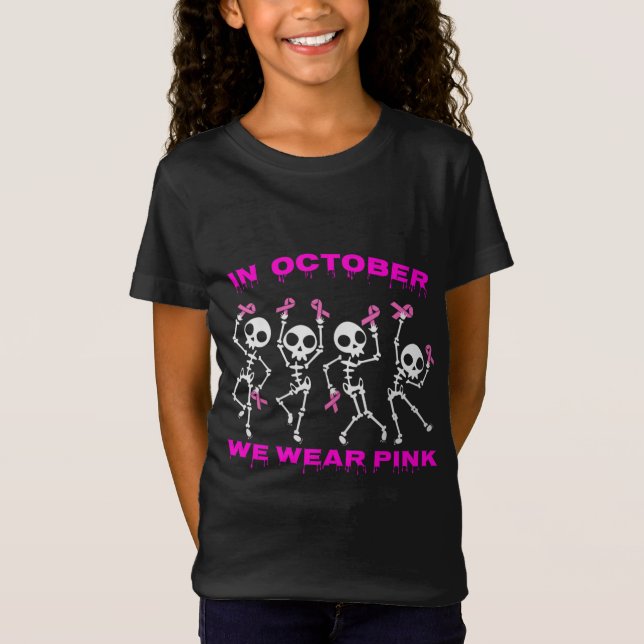 Camiseta En Octubre Usamos Cáncer De Mama De Bruja Rosa (Anverso)