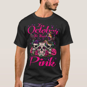 Camiseta En Octubre Usamos Cáncer De Mama De Calabaza Rosa,