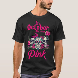 Camiseta En Octubre Usamos Cáncer De Mama De Calabaza Rosa