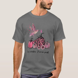 Camiseta En Octubre Usamos Cáncer De Mama De Colibrí Rosa