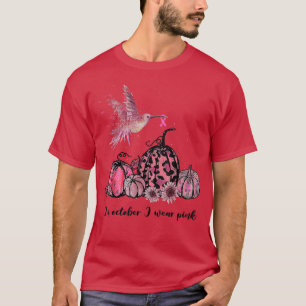 Camiseta En Octubre Usamos Cáncer De Mama De Colibrí Rosa