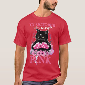 Camiseta En Octubre Usamos Cáncer De Mama De Gato De Calaba