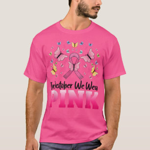 Camiseta En Octubre Usamos Cáncer De Mama De Mariposa Rosa