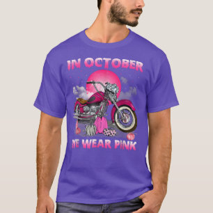 Camiseta En Octubre Usamos Cáncer De Mama De Moto Rosa B