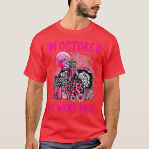 Camiseta En Octubre Usamos Cáncer De Mama De Moto Rosa B