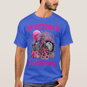 Camiseta En Octubre Usamos Cáncer De Mama De Moto Rosa B