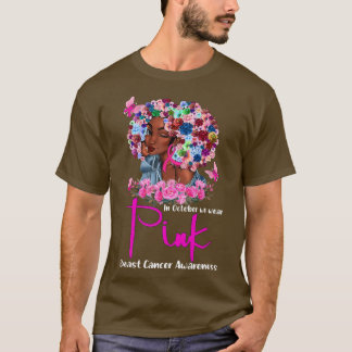 Camiseta En Octubre Usamos Cáncer De Mama De Mujer Negra Ro