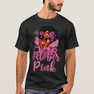 Camiseta En Octubre Usamos Cáncer De Mama De Mujer Negra Ro