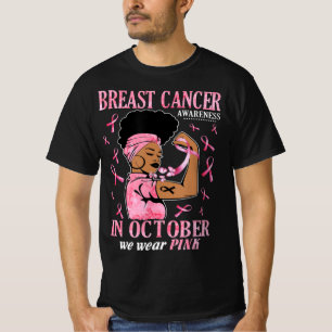 Camiseta En Octubre Usamos Cáncer De Mama De Mujer Negra Ro
