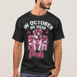Camiseta En Octubre Usamos Cáncer De Mama De Perro Rosado
