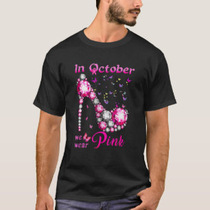 Camiseta En Octubre Usamos Cáncer De Mama De Techo Rosa