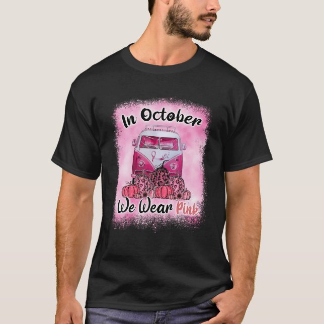 Camiseta En Octubre Usamos Cáncer De Mama Hippie A (Anverso)