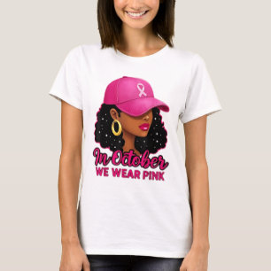 Camiseta En octubre usamos cáncer de mama para mujeres negr