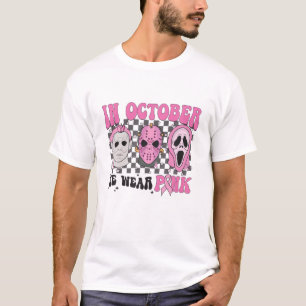 Camiseta En Octubre Usamos Cáncer De Mama, Película De Horr