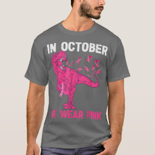Camiseta En Octubre Usamos Cáncer De Mama Rosa Tre Dino Niñ