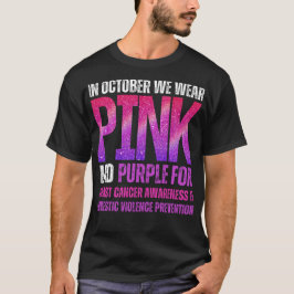 Camiseta En octubre usamos cáncer de mama rosa y púrpura