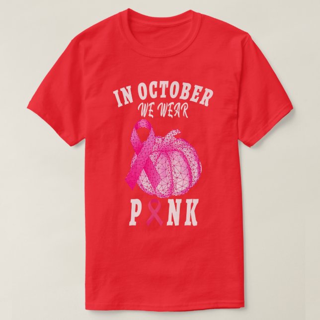 Camiseta En Octubre Usamos Cáncer De Mama Rosado (Diseño del anverso)