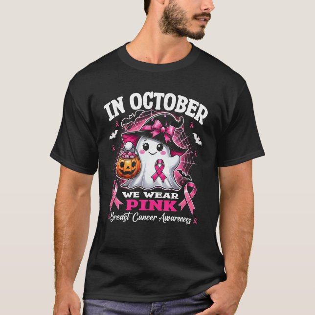 Camiseta En Octubre Usamos Cáncer De Mama Rosado Consciente (Anverso)