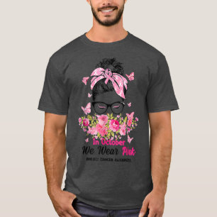 Camiseta En Octubre Usamos Cáncer De Mama Rosado Y Desorden