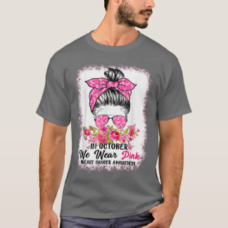 Camiseta En Octubre Usamos Cáncer De Mama Rosado Y Desorden