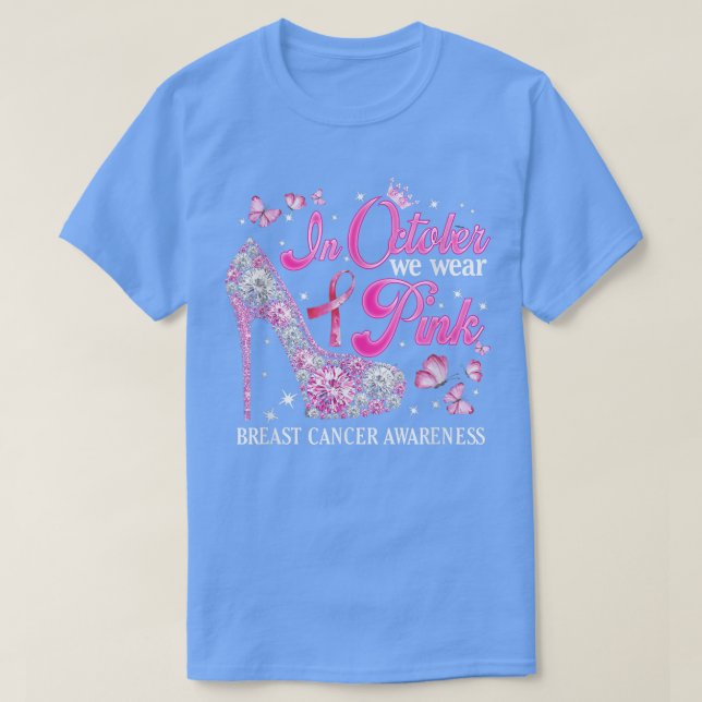 Camiseta En Octubre, Usamos Cinta Rosa De Techo Alta De Pec (Diseño del anverso)