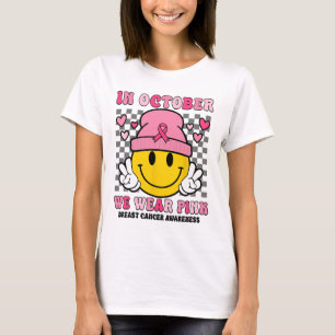 Camiseta En Octubre Usamos Cinta Rosa Fantasma Halloween Br