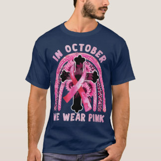 Camiseta En Octubre Usamos Cinta Rosa Jesús Cáncer De Mama