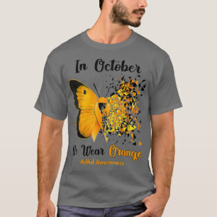 Camiseta En Octubre Usamos Conciencia Sobre El TDAH Naranja