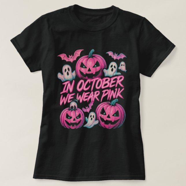 Camiseta En Octubre Usamos Diseño De Halloween De Bootleg R (Diseño del anverso)
