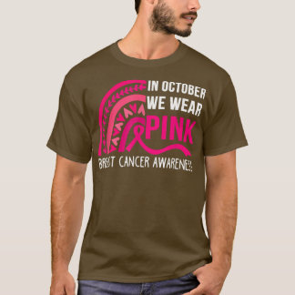 Camiseta En Octubre Usamos El Cáncer De Mama Arcoiris Rosad