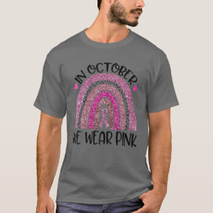 Camiseta En Octubre Usamos El Cáncer De Mama Arcoiris Rosad