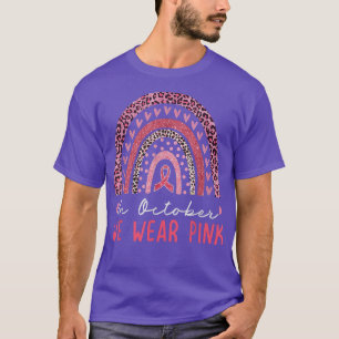 Camiseta En Octubre Usamos El Cáncer De Mama Arcoiris Rosad