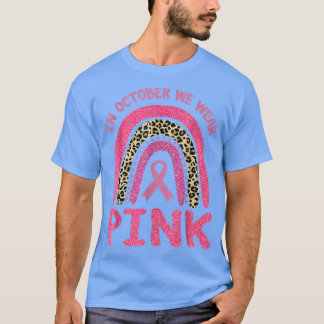 Camiseta En Octubre Usamos El Cáncer De Mama De Leopardo Ro