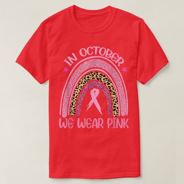 Camiseta En Octubre Usamos El Cáncer De Mama De Leopardo Ro (Diseño del anverso)