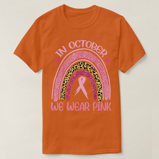 Camiseta En Octubre Usamos El Cáncer De Mama De Leopardo Ro (Diseño del anverso)