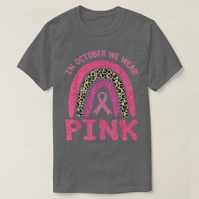 Camiseta En Octubre Usamos El Cáncer De Mama De Leopardo Ro (Diseño del anverso)