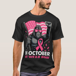 Camiseta En Octubre Usamos El Cáncer De Mama De Pie Rosa