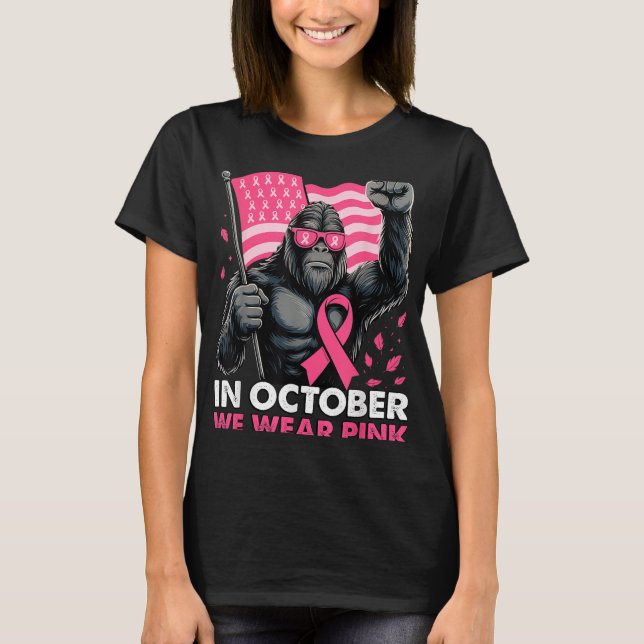 Camiseta En Octubre Usamos El Cáncer De Mama De Pie Rosa (Anverso)
